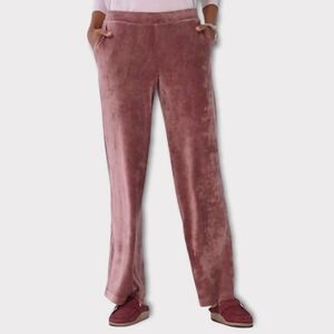 NWOT Y2K Style purejill J.Jill Velvet Pants Medium High Rise Wide Leg Pink